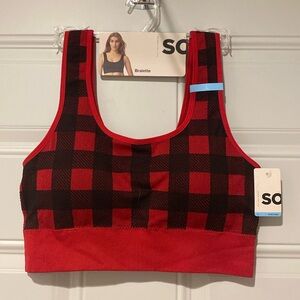 SO Red and Black Bralette Size L
